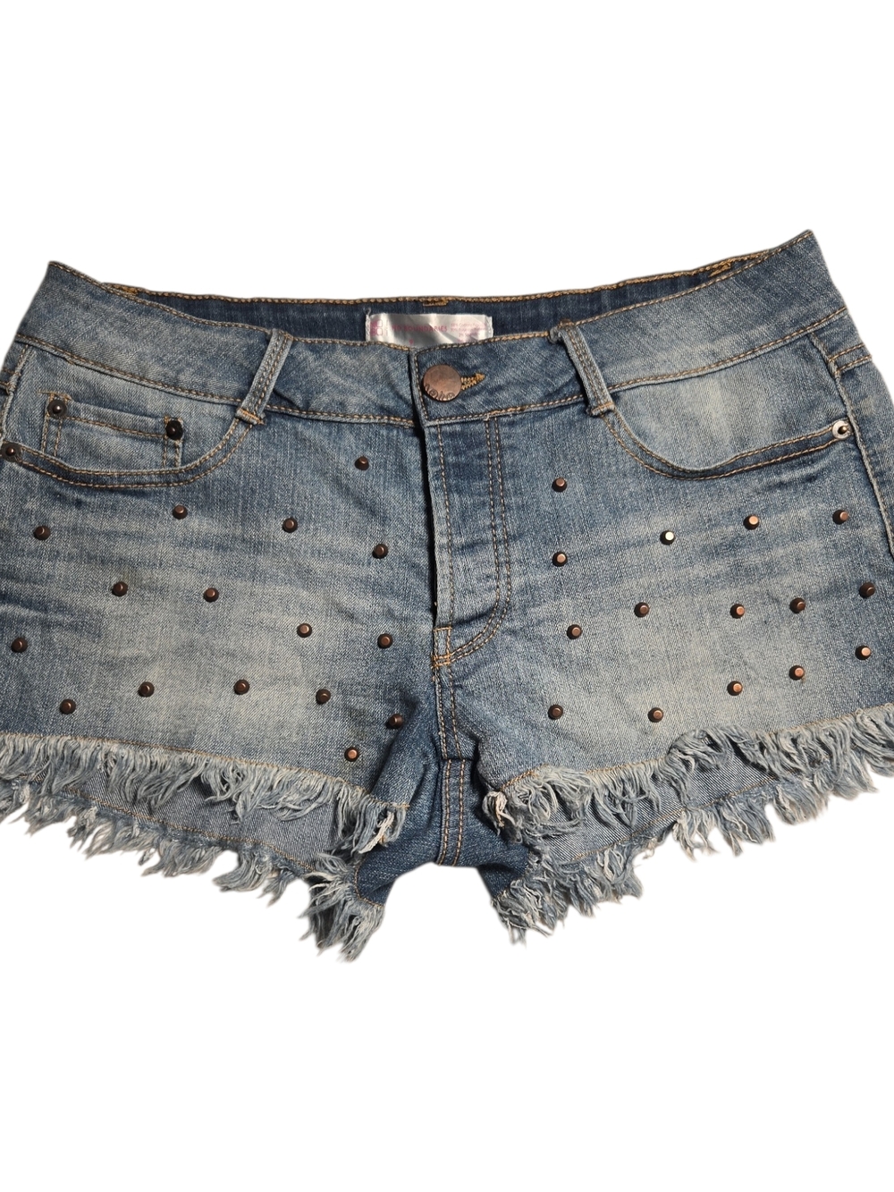No Boundaries Denim Mini Skirt - Blue with Gold Stitching